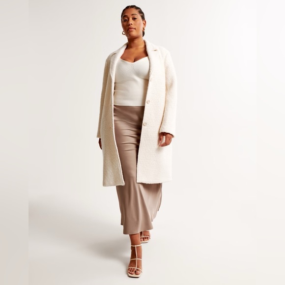 COPY - NWT Abercrombie and Fitch Wool-Blend Dad Cream Coat sz M - Picture 2 of 4